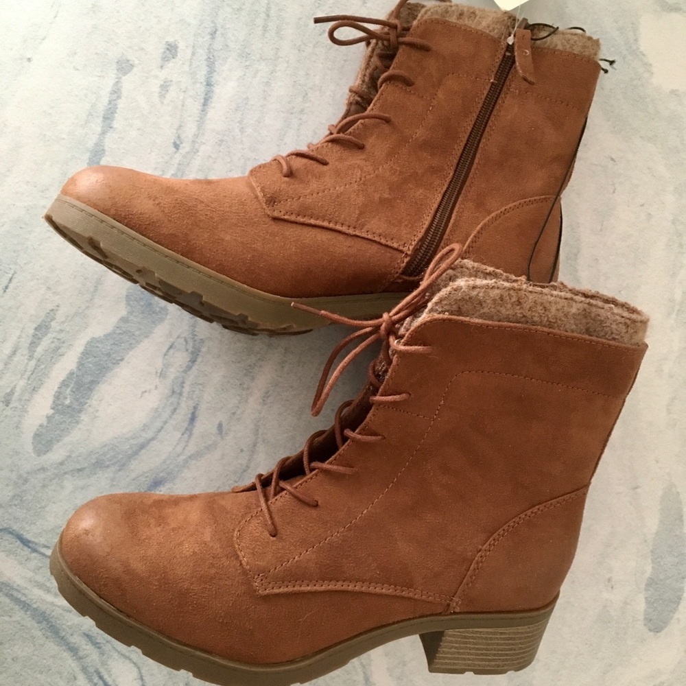 Brown Combat Boots, Size 11